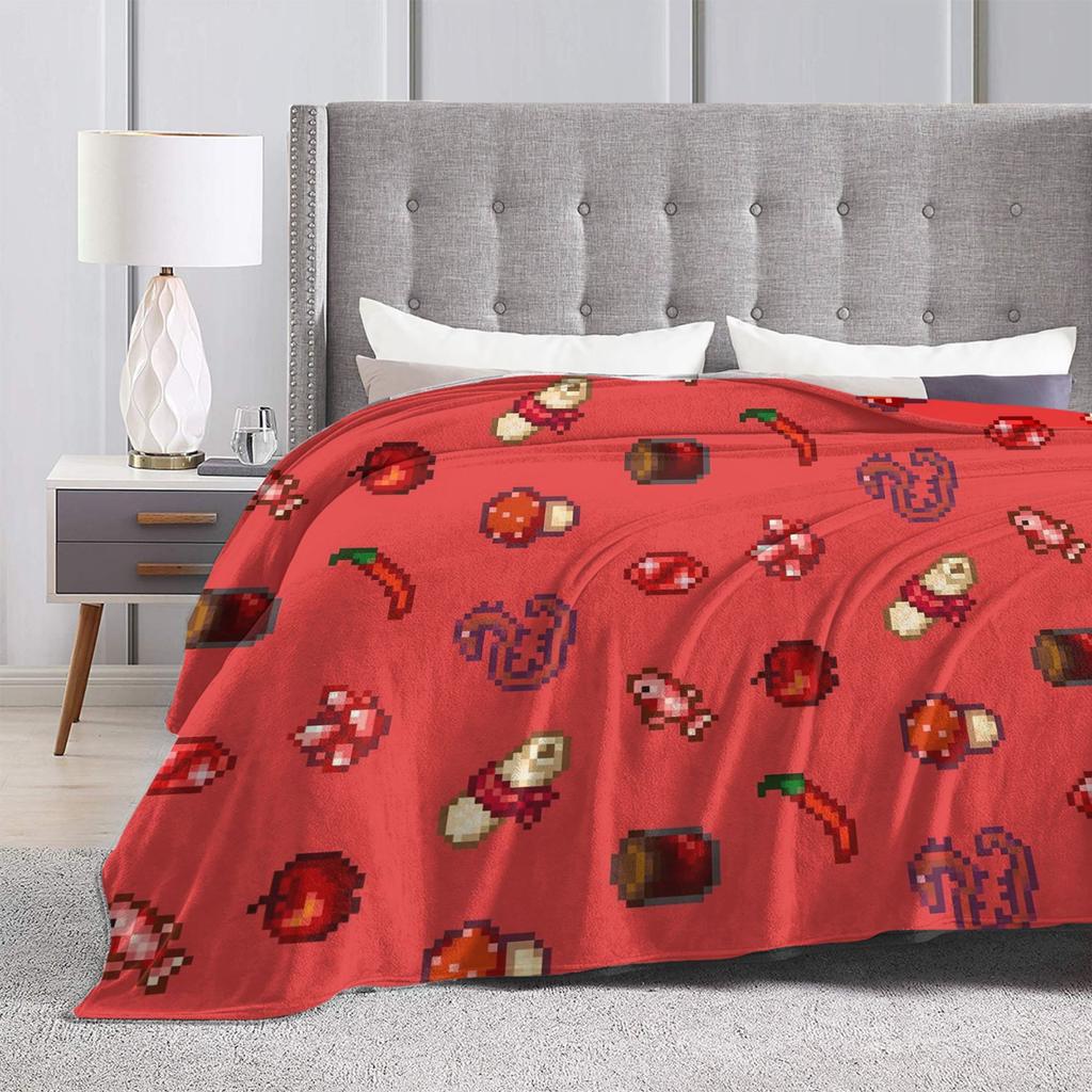 Stardew Valley Animals Chicken Flannel Blanket Warm Soft Throw Blanket for Outdoor Airplane Travel Bedspread Sofa Bed Cover