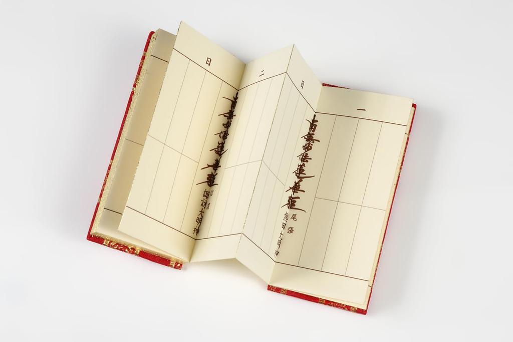 Gold Brocade Paper (for Nichiren and Hokke) for Death Records, Torinoko (Japanese Paper), Date Printed, 3-6 Sun (approx. 9cm), Red, for Nichiren and