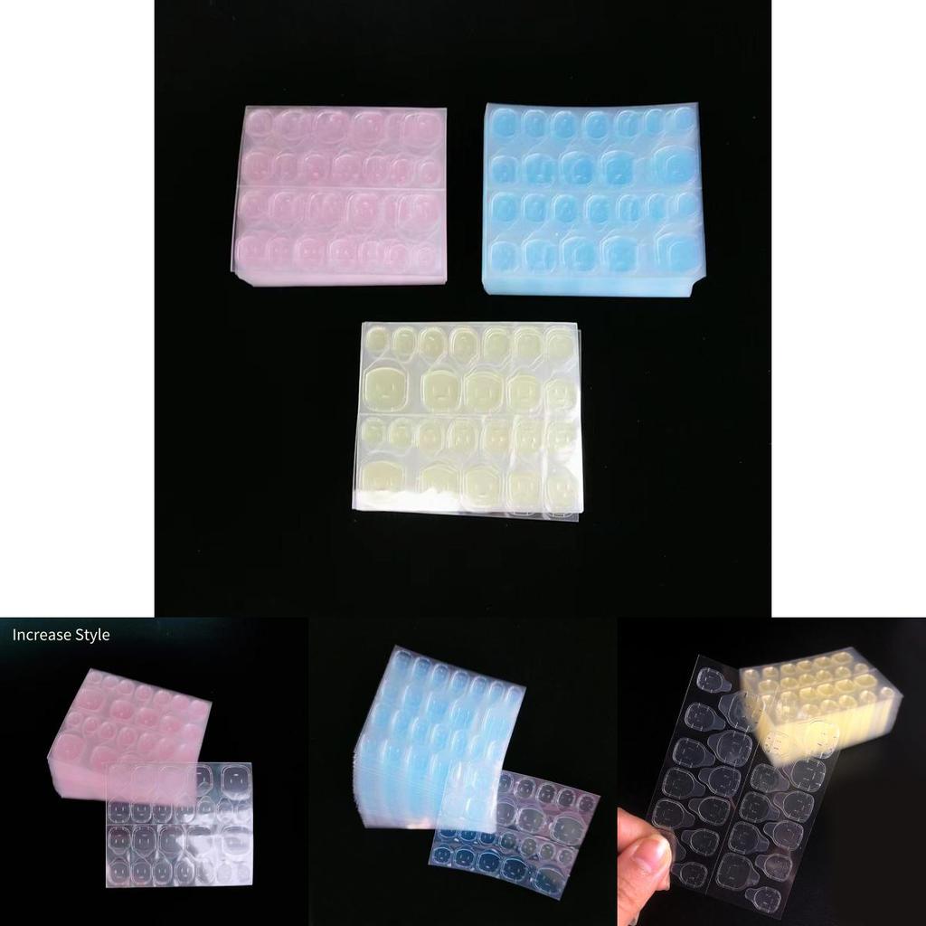 Transparent Double-sided Sticky Jelly Nail Adhesive For Extended Manicure Lifespan 24 Pieces 0.35mm Yellow Gel
