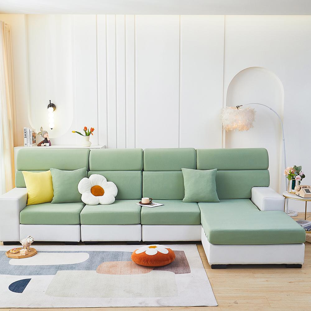 Copridivano Elasticizzato Universale per Tutte le Stagioni Copertura Completa Copertura Colore Unico Moderno Semplice Asciugamano per Divano Copertura Completa Filo di Seta di Ghiaccio Cuscino per Divano
