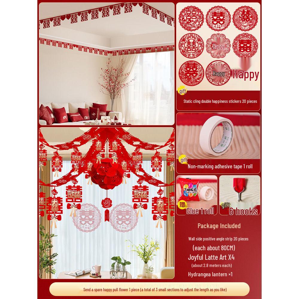 Complete Wedding Decoration Set: Bride's Room, Groom's New Home & Living Room Ceiling