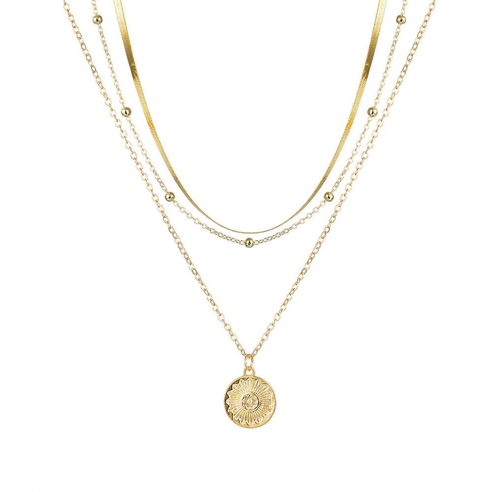 Accessories Fashion Light Luxury Pendant Necklace Niche Personality Stacked Multi-layer Chain Women