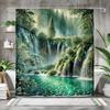Waterfall Shower Curtain - Serene Nature Decor, Lush Forest Landscape, Scenic River Design, Waterproof Fabric, Tranquil Bath