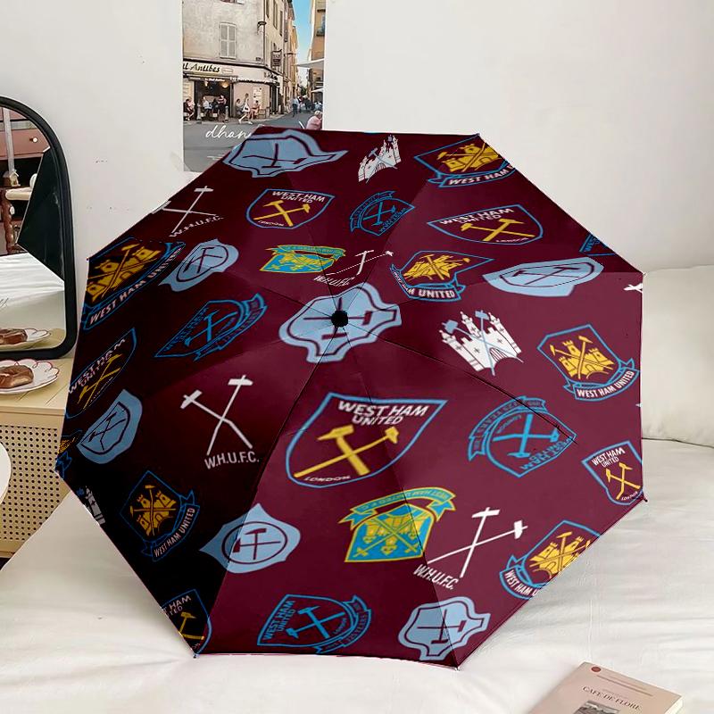 Ombrello con Emblema di Squadra di Calcio a 8 Stecche per Viaggio, Campeggio, Ombrello Leggero Portatile Casual, Essenziale per ogni Famiglia Regalo per le Vacanze