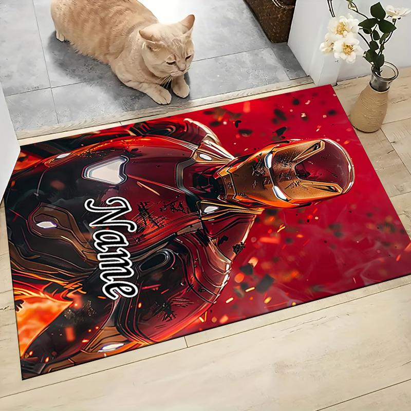 Custom Name "Iron Man: Power Glory" Carpet Rug Customizable Soft Washable Anti-Slip Home Living Room Sofa Mats Personalized Rug. 0909284