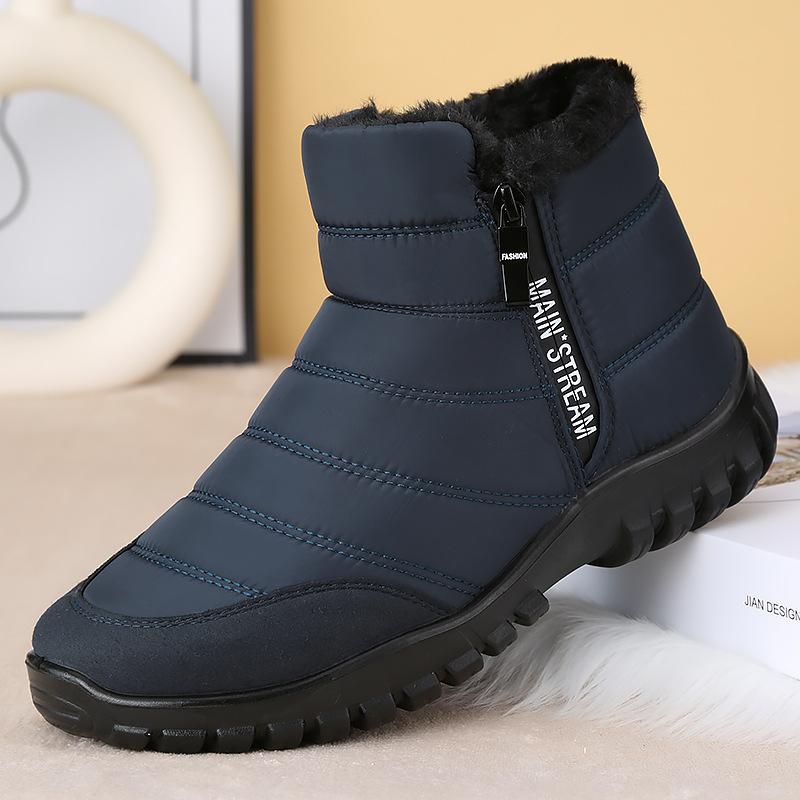 Winter Extra Large Size Outdoor Snow Boots Zipper Cotton Shoes Warm Velvet Thickened Casual Shoes Non-slip