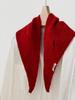 Triangular Knit Scarf with Knotting Cross - Versatile Korean Style Women's Shawl and Neck Protector