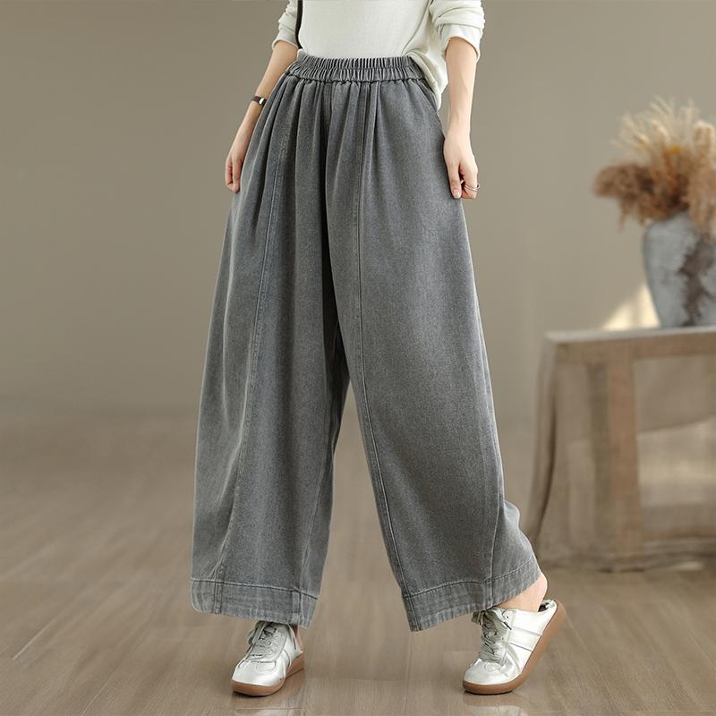 DIMANAF 2025 Plus Size Autumn Jeans New Long Pants Women Loose Denim Trousers Big Size Casual