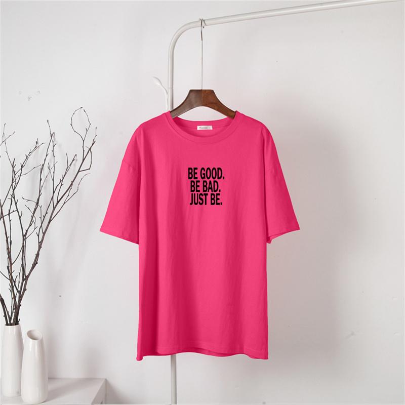Shellsuning Loose Cotton Letter Printed Tees Oversized Soft Short Sleeve Female Tops Summer Casual High Street T Shirts Women 2023