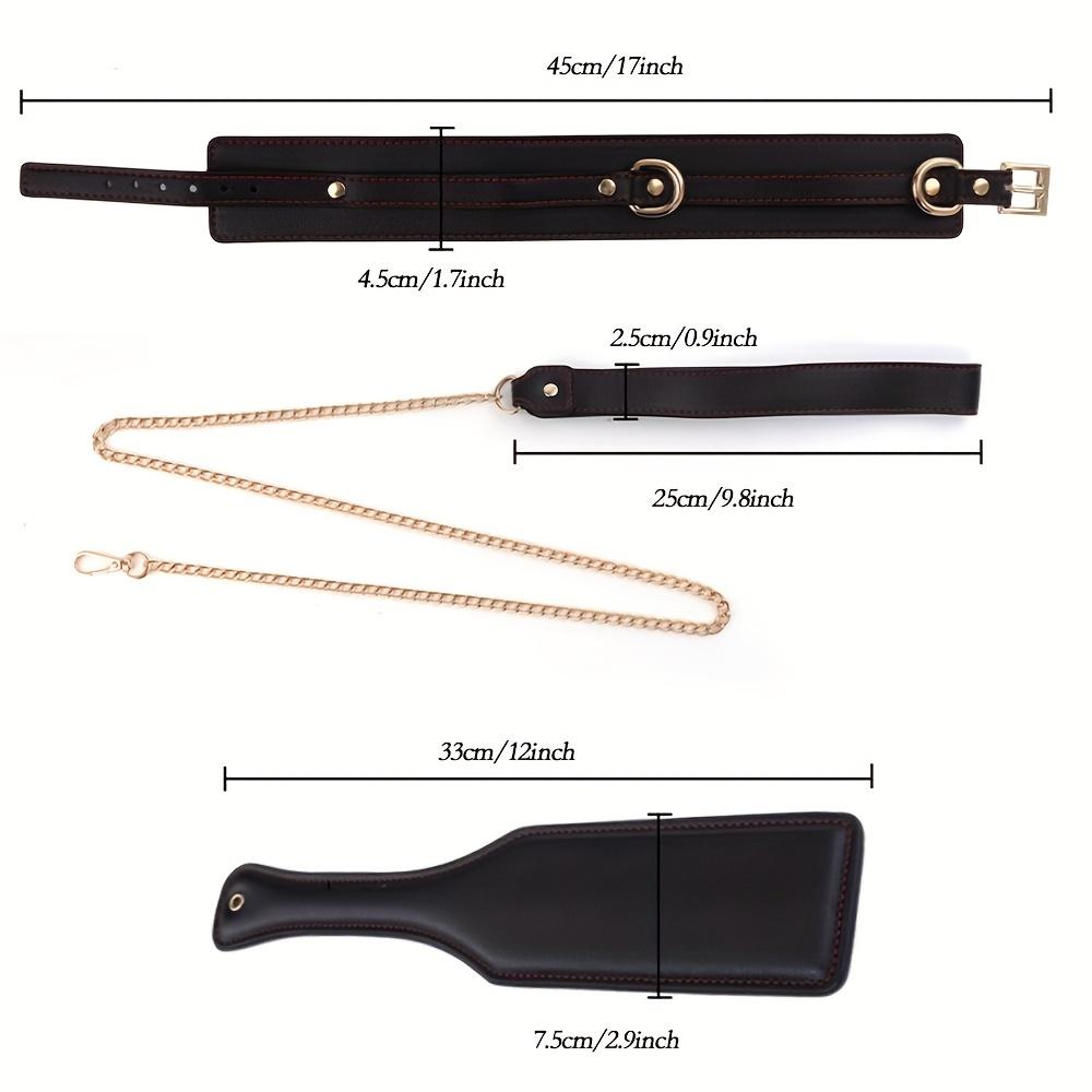 13pcs BDSM Bondage Fun Set For Adult Restraint, Leather Handcuffs, Ankle Cuffs, Eye Mask, Mouth Plugs Ball Gag For Couples Flirting Sex Toys
