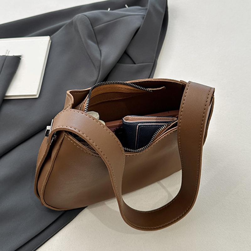 Winter Minimalist Trend With Lock Texture Large Capacity Women's Underarm Shoulder Bag PU Leather Hobo Crossbody Bag