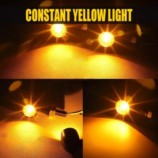 2410 Motorcycle LED Turn Amber Signal Light Indicator Lamp Set Right Left Kit 2X