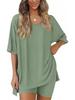 Women's Casual V-neck T-shirt & Shorts Homewear Set, 2026 Collection: Comfortable and Stylish 