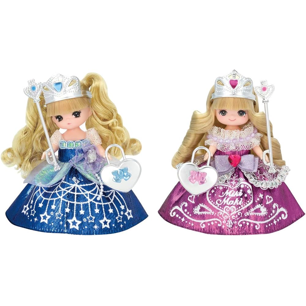 Takara Tomy “Licca-chan Doll Yumemiru Princess Miki-chan Maki-chan Prism Princess Set” Dress Up D...