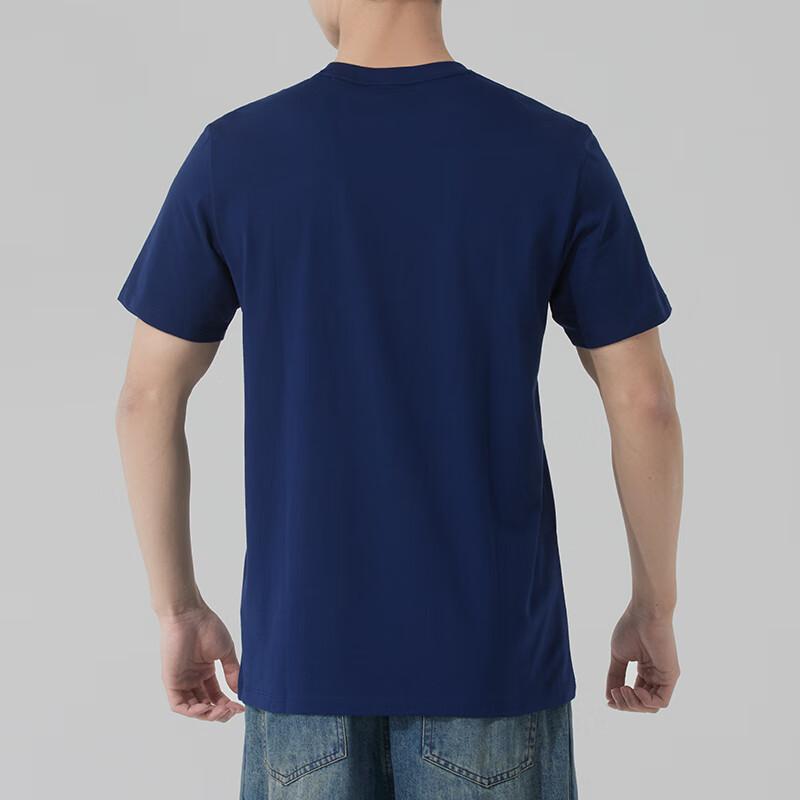 Skechers Pure Cotton Logo Printed Casual Nautical Short Sleeve T-Shirt Unisex Tops Medieval-Blue L224U130-007D