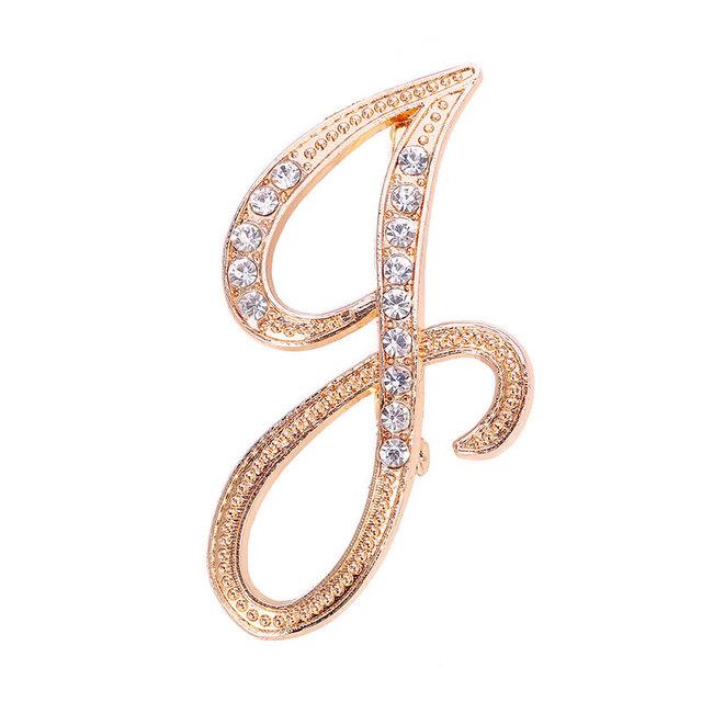 Kadın Erkek A-Z Harf Broş Rhinestones Kristal Gümüş Rengi İngilizce Alfabe Metal Rozetler Sevimli Takı Aksesuarları Noel Hediyesi