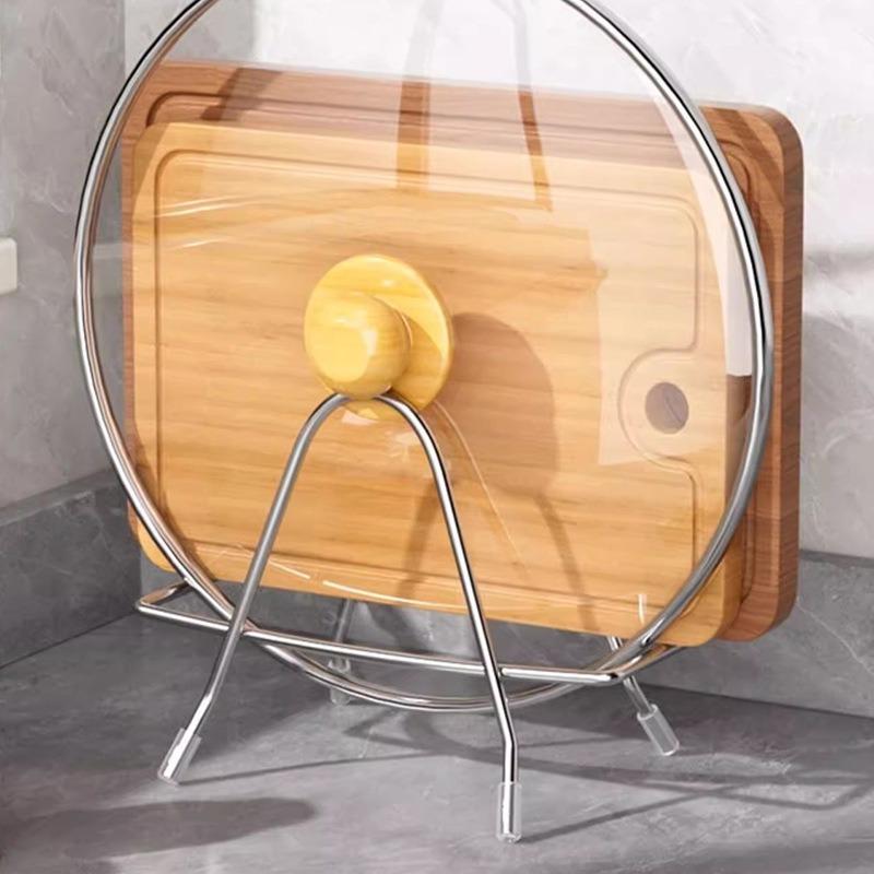 Schneidebrettständer aus Edelstahl Mehrzweck-Messerhalter Schneidebrettständer Haushalts-Schneidebrett Topfdeckel-Aufbewahrungsregal Küchenzubehör