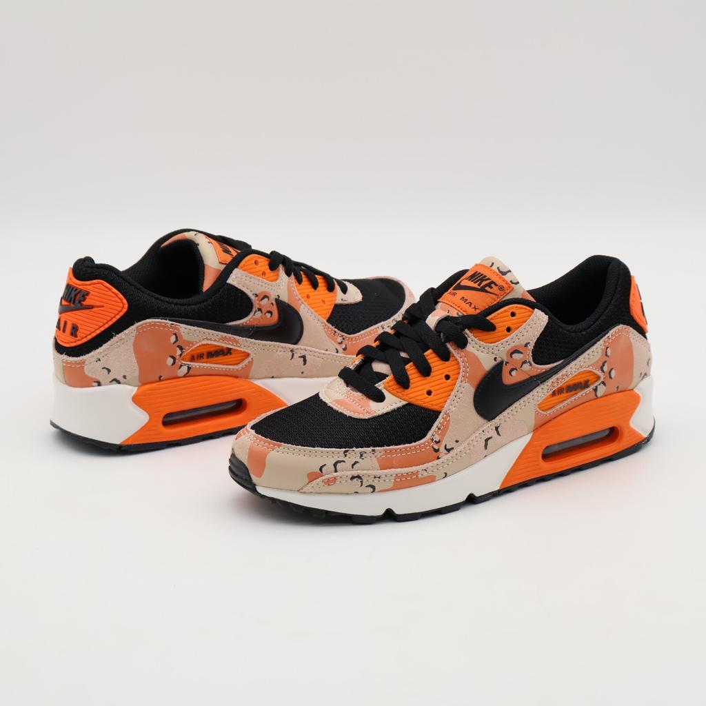 IF1721-201 Nike Air Max 90 PRM Bio Beige Safety Orange Phantom Black (Men's)