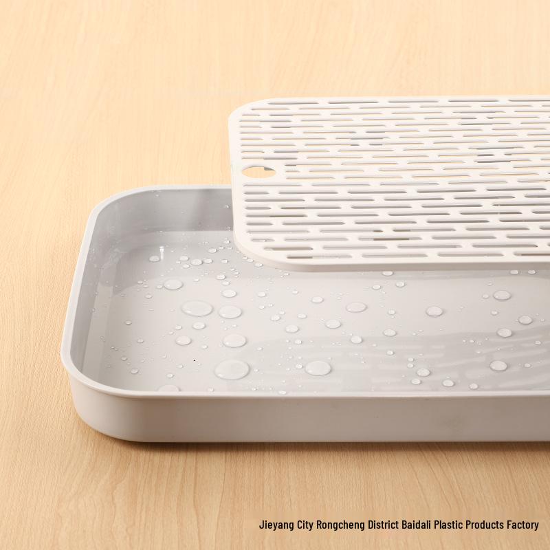 Double Layer Drain Tea Tray - Light Luxury Tea Set with Cup Holder for Living Room