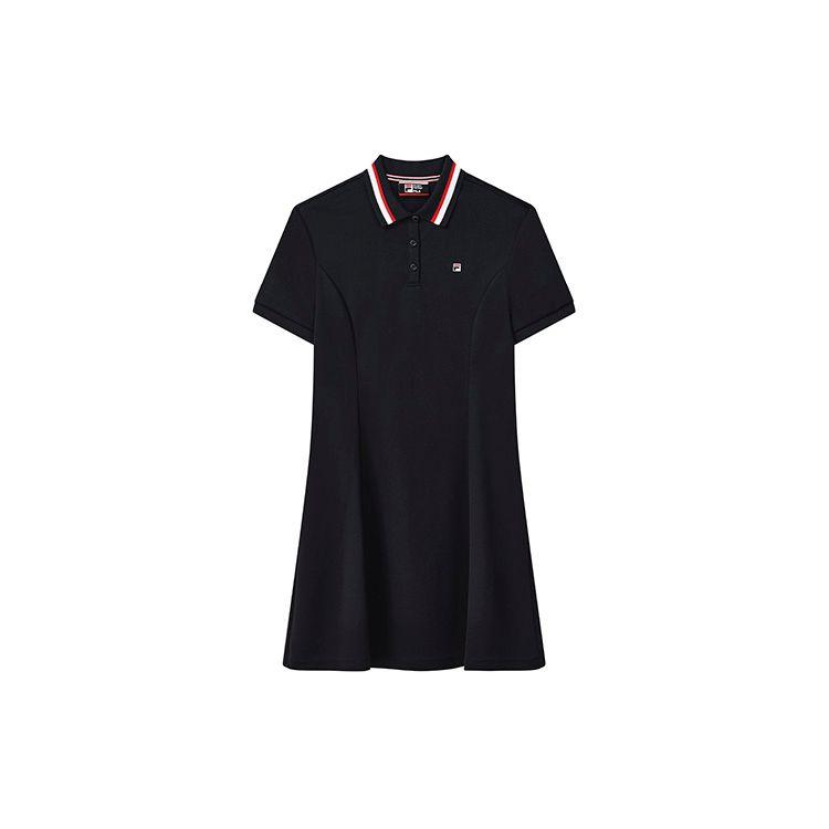 

Fila Striped Embroidered Logo Sports Casual Polo Dress Women Dresses Legendary-Blue F11W231309FNV S