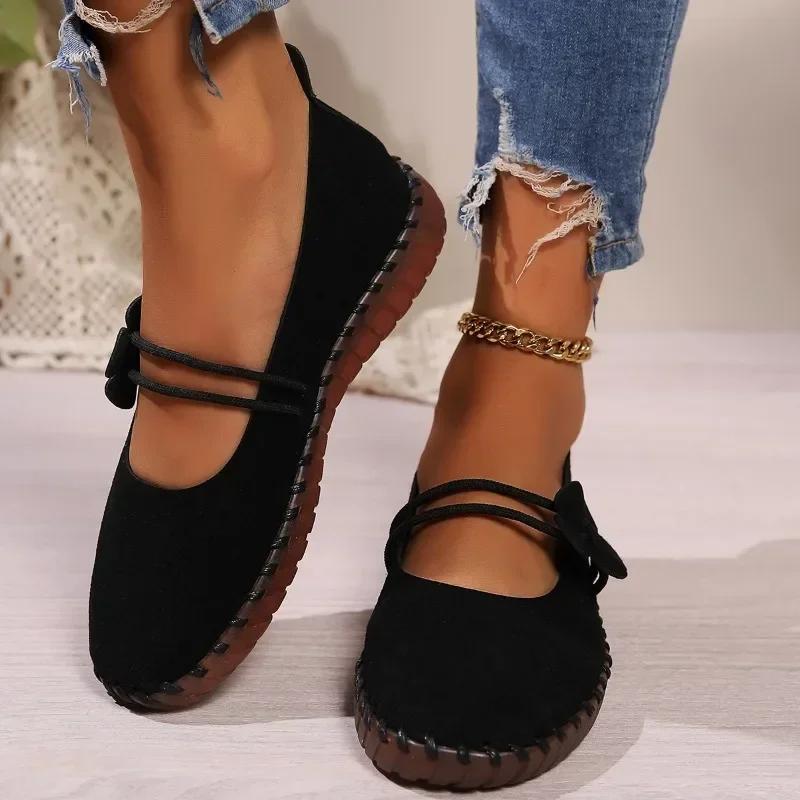 Fashion Female Shoes 2024 Plus Size Slip On Women's Flats Casual Daily Flats Women Round Toe Appliques Shallow Soft Bottom Shoes Women