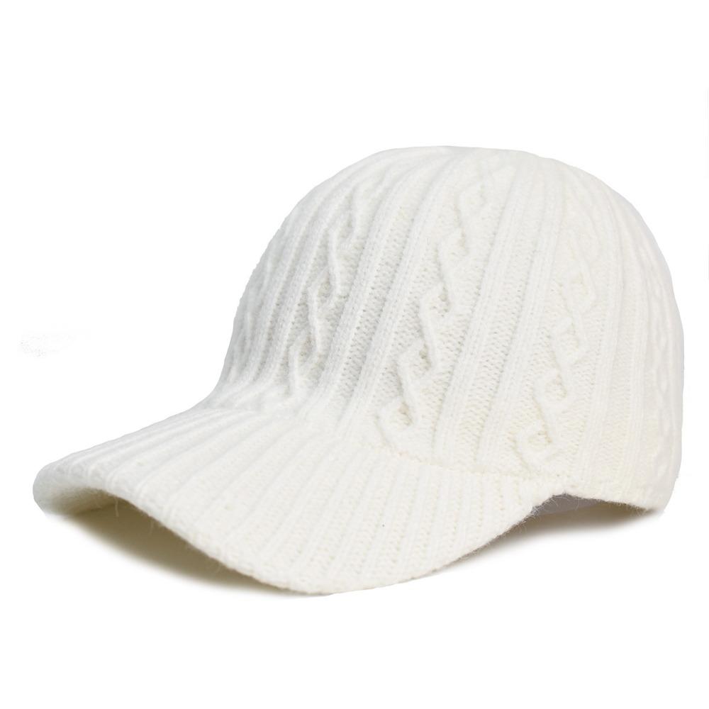 Versatile Peaked Hat Solid Color Snapback Cap Trendy Knitted Baseball Cap  Unisex