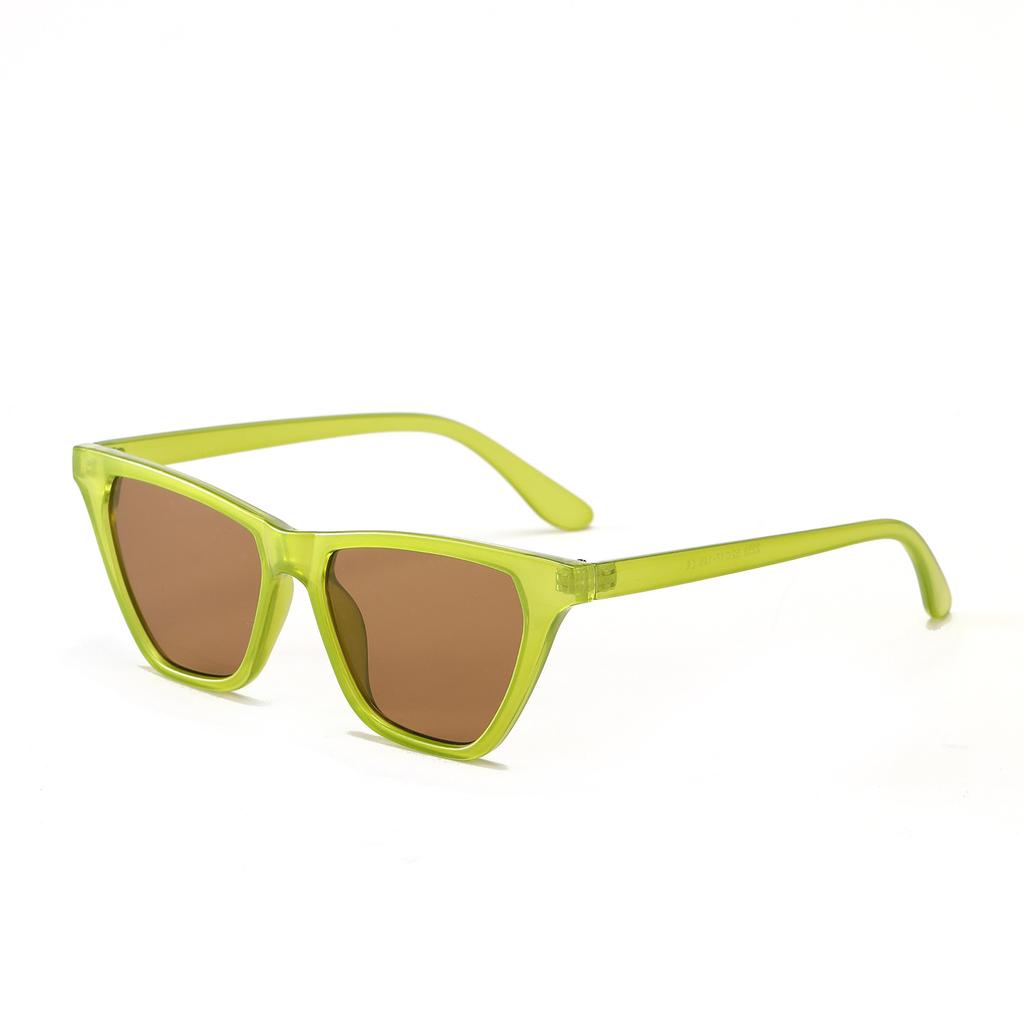Glasses 2253 Color Small Square Retro Hawksbill Frame Sunglasses Women, Pointed Corner Jelly Sunglasses Men