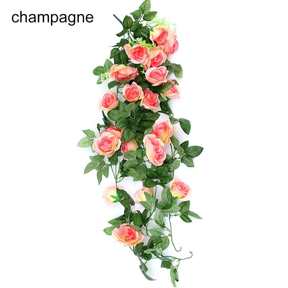 Creative Home Decoration Party Supplies Artificial Flowers Rattan Lifelike Roses Wreath Simulation Plants Wall Hanging Floral
