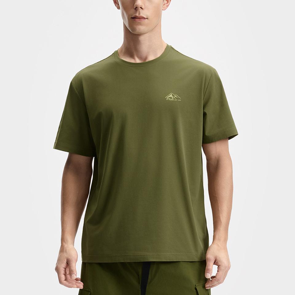 New FILA AthleticsFitness T Shirt Men's Dark Army Green A51M521106FDG