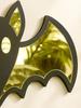 Acrylic Halloween Bat Shape Wall Mirror, Wooden Black Frame Wall Hanging for Living Room Bedroom, Spooky Aesthetic Wall Ornament