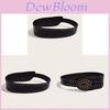 Vintage Street Style Hollow Round Pu Leather Waist Belt For Women With Coin Starry Compass Design
