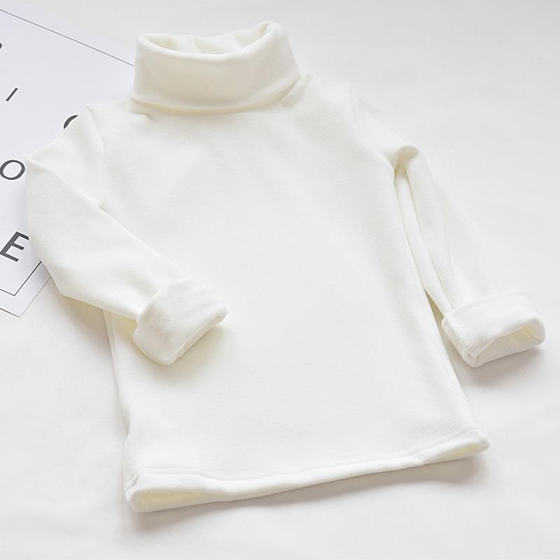 Mädchen Kinder Langarm Hoher Kragen T-Shirt Herbst Basic Oberteil