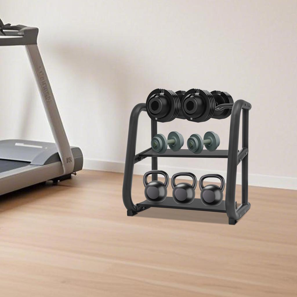 Robust Gym Equipment Organizer, Dumbbell Rack & Kettlebell Holder 220 Lbs Capacity for Weight Plates & Free Weights Organization