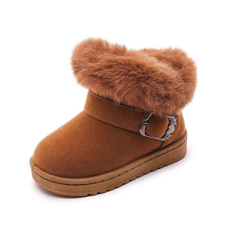 2025 Winter New Children's Snow Boots Girls Velvet Princess Short Boots Girls Warm Baby Cotton Shoes Girls Shoes