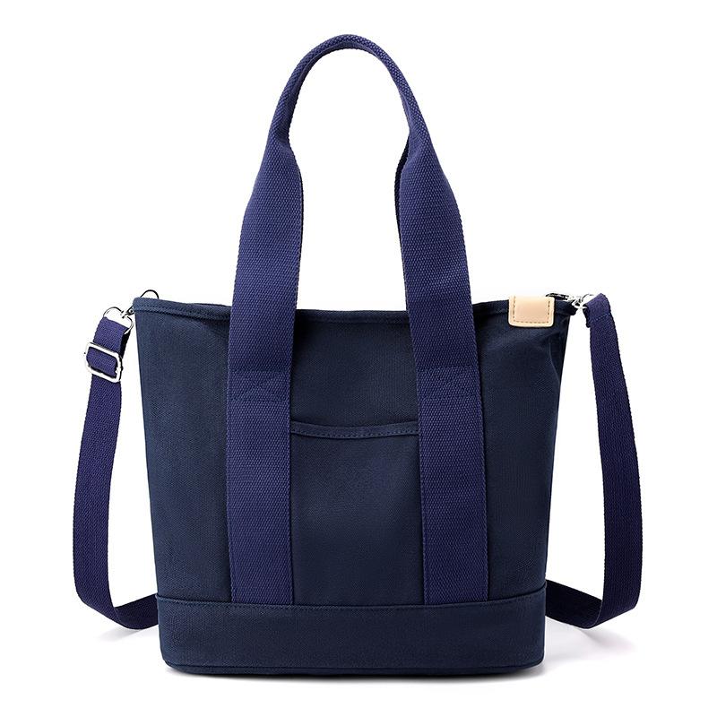 Simple Wide Strap Canvas Tote Bag - Durable Lightweight Shoulder Bag for Casual Commuting