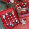 Christmas Set Stainless Steel Spoon Tableware Fruit Fork Spoon Gift Box Set Cute Elk Cartoon Girl