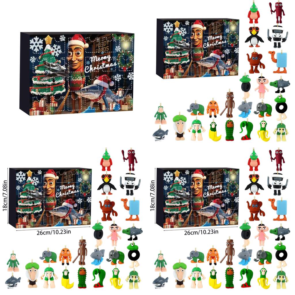 Calendar de Advent Acrilic Italian Brainrot Cu Figurine Personaj Pentru Decor de Sărbători