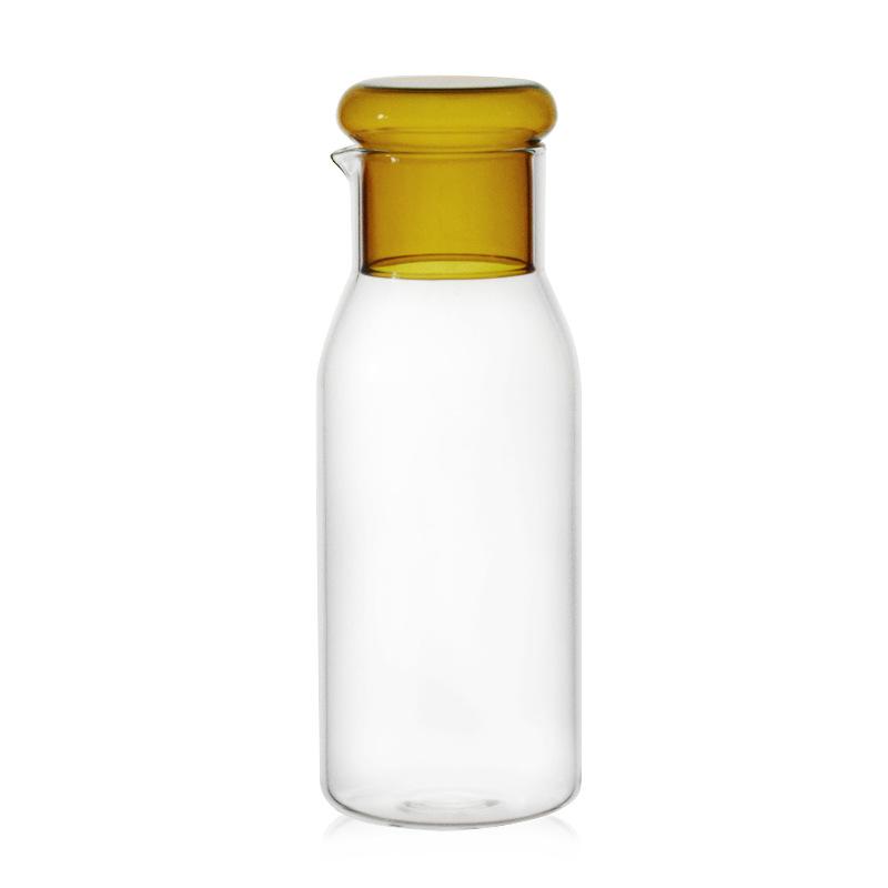 Buntes Klares Glas Nachttisch-Nachtwasser-Karaffenset mit Becher, Krug und Tasse Nachtset