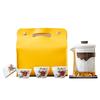 High-end Dehua suet jade white porcelain tea set gift printing business portable tea set enterprise souvenir