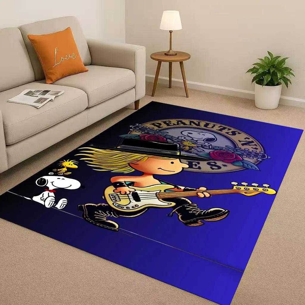3D Snoopy Dog Peanuts Cartoon Christmas Living Room Non-Slip Area Rug Carpet for Bedroom Playroom Sofa,Home Decor Doormat