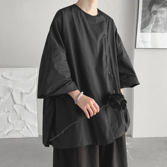 Camiseta de verano para hombre, elegante, de manga tres cuartos, suave, para primavera y otoño