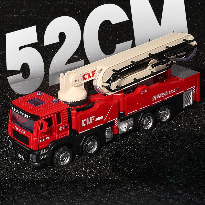 1:32 Sprühpumpen-LKW Auto Spielzeugmodelle Metallguss Feuerwehrautos Türen geöffnet Rückzug Sound Licht Baufahrzeug Jungenspielzeug