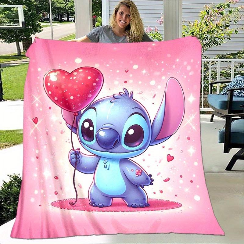 1pc Stitch Printing Blanket - Soft, All-Season Throw for Office Blanket, Personalized Gift with Adorable Cartoon Design