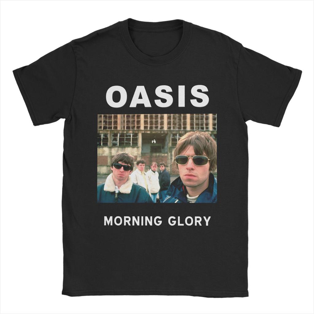 O-Oasis Rock Band T-Shirts for Men  Vintage Cotton Tee Shirt Crewneck Short Sleeve T Shirt Gift Idea Clothing