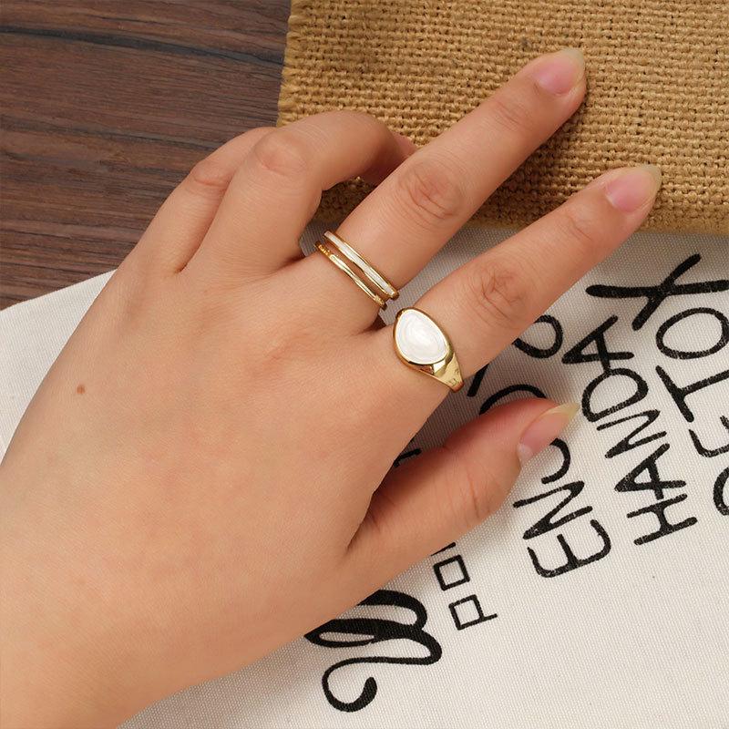 Colorful Glaze Retro Adjustable Korean-Japanese Ring - Trendy Hip Hop Index Finger Accessory for Women
