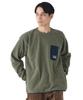Brushed Boucle Fleece with Pocket Design Long Sleeve for Khaki [CLIFFE MAYER] T-shirt Men, MEDIUM,