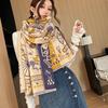 Thickened Double-sided Imitation Cashmere Scarf Shawl Retro Carriage Fashionable Imitation Cashmere Scarf for Women