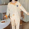 Women's Cotton Pajamas - Japanese Style, Long Sleeve, Rabbit Print, Autumn/Winter Pullover & Pants Set