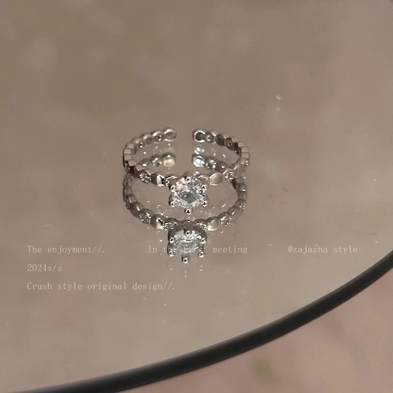 Koreanisches Zirkon-Liebesring-Set – luxuriöse, schlichte Statement-Ringe für einen vielseitigen Stil