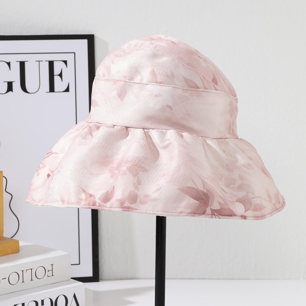 Sonnenhut Kinder Sommer Reise großer Rand Gesichtsschutz Sonnenschutzhut Mode Druck Leere Oberseite Sonnenhut Atmungsaktiv und kleines Gesicht